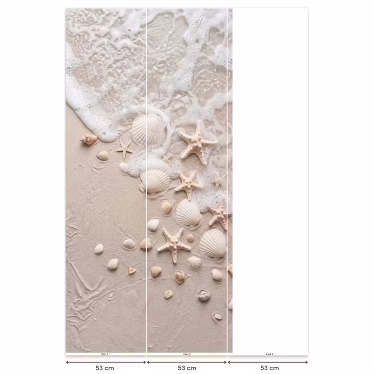 Schelpen - Zeesterren - Strand Behang Vlies klein -USP_banen