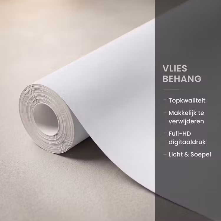 Schotse hooglander - Kalf - Zwart - Wit Behang Vlies klein -USP_closeupNL