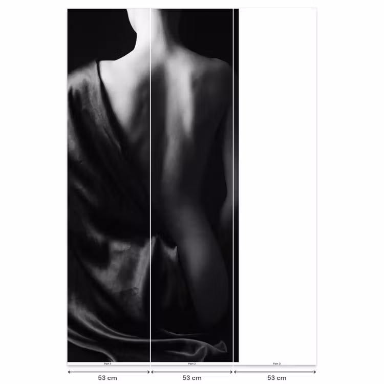 Schouder - Zijde - Rug - Zwart - Wit - Elegant Behang Vlies klein -USP_banen
