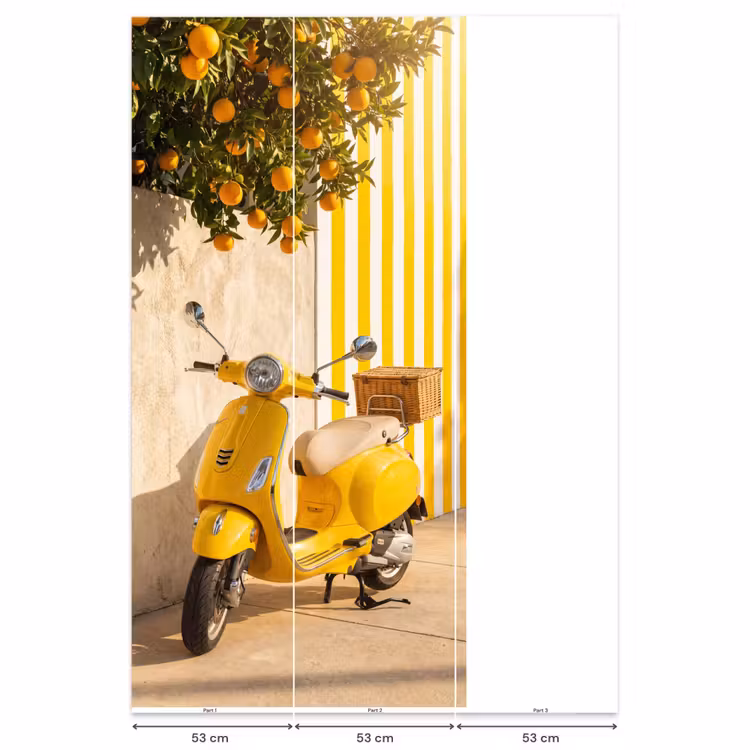 Scooter - Natuur - Zomer - Geel - Mediterraan Behang Vlies klein -USP_banen