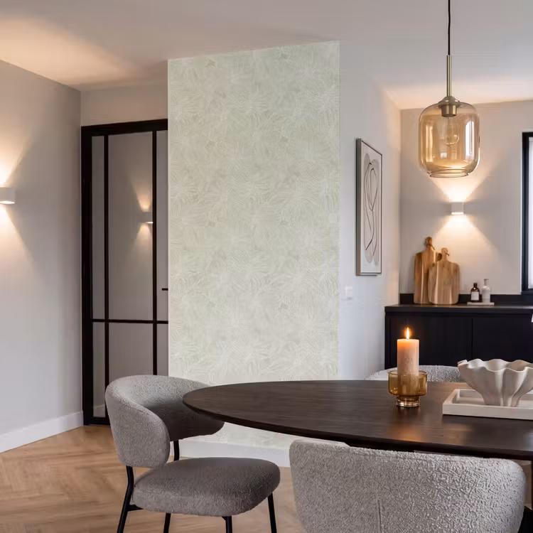 Sereen - Bloemen - Groen Behang Vlies klein 1076 -sfeer3