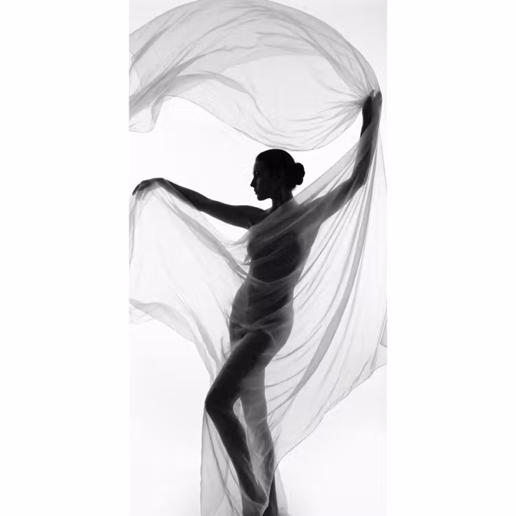 Silhouet - Sluier - Vormen - Zwart - Wit - Sensueel Behang Vlies klein -3d_website