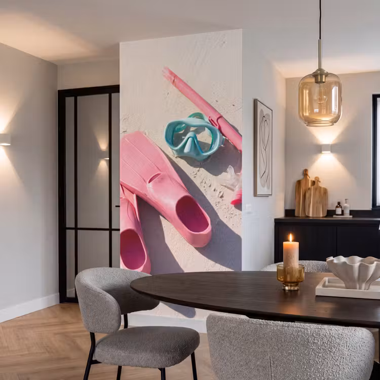 Snorkelset - Strand - Zomer - Roze Behang Vlies klein -sfeer3