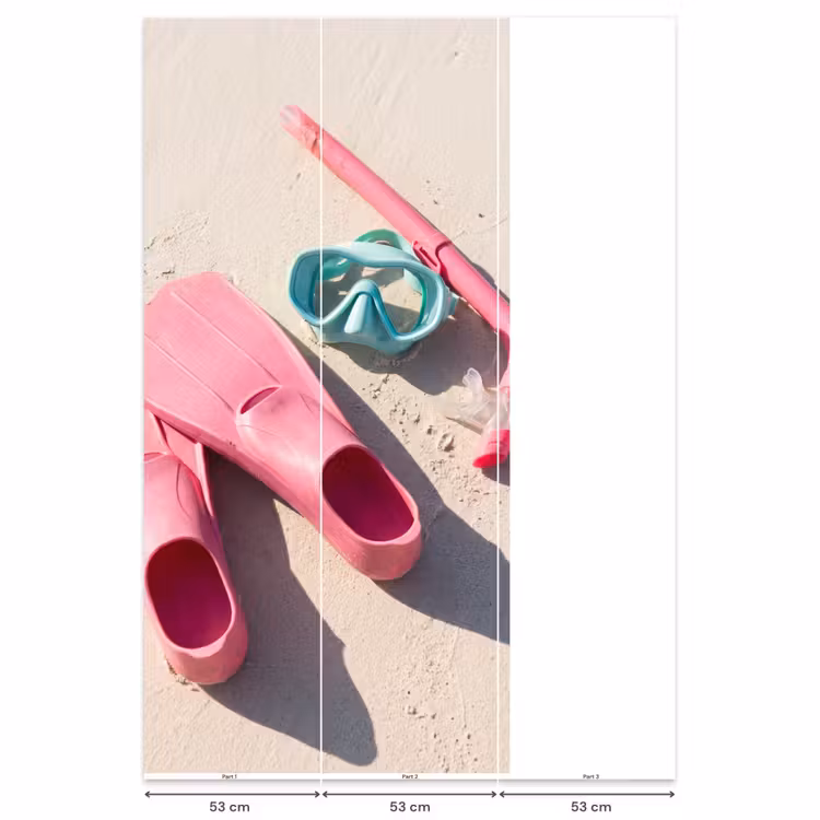 Snorkelset - Strand - Zomer - Roze Behang Vlies klein -USP_banen