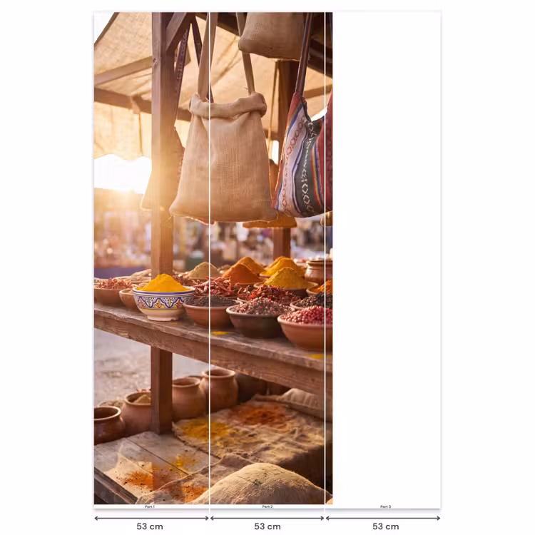 Behang - Specerijen - Markt - Kleurrijk - Specerijen - Markt - Kleurrijk Behang Vlies klein