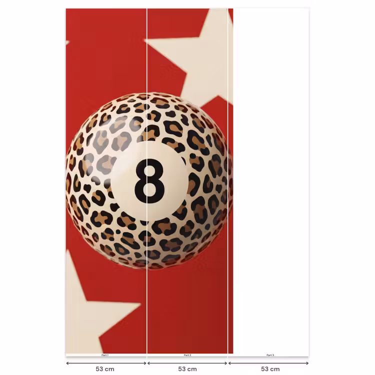 Spel - Dierenprint - Nummer 8 - Modern - Rood Behang Vlies klein -USP_banen