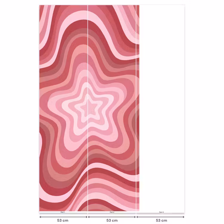 Ster - Golvend - Abstract - Roze Behang Vlies klein -USP_banen