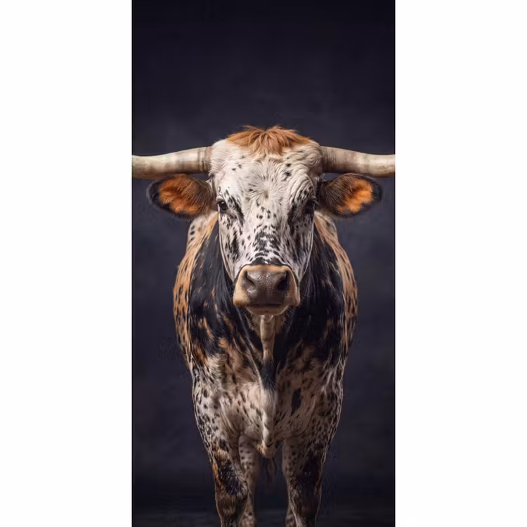 Stier - Kleurrijk - Hoorns Behang Vlies klein -3d_website