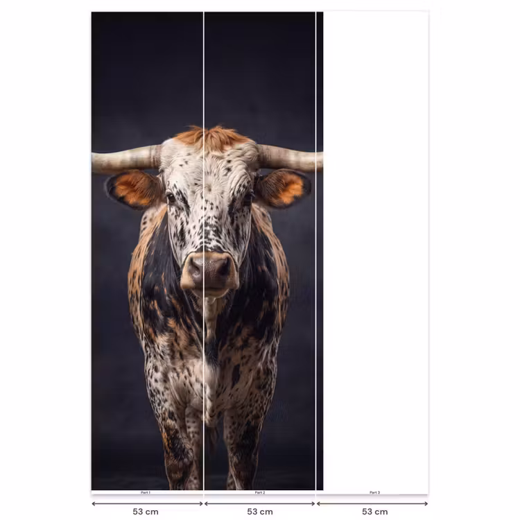Stier - Kleurrijk - Hoorns Behang Vlies klein -USP_banen