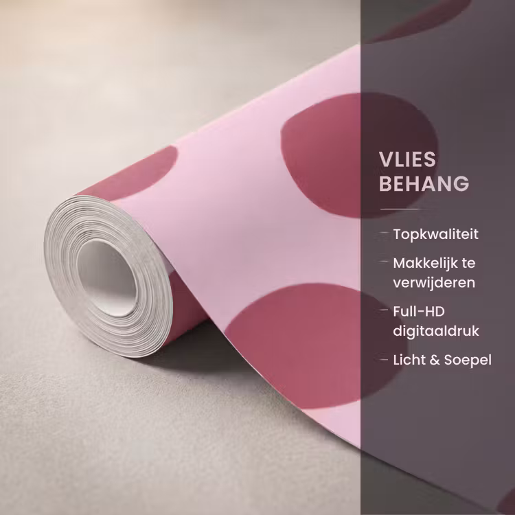 Stippen - Patroon - Bordeaux Behang Vlies klein 1076 -USP_closeupNL