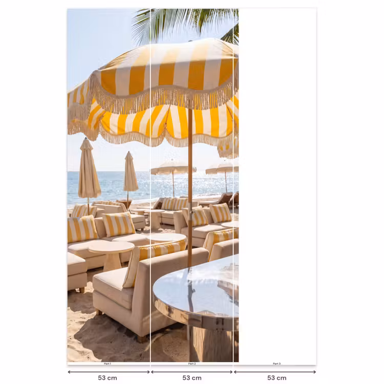 Strand - Ligbedden - Vakantie - Modern - Geel Behang Vlies klein -USP_banen