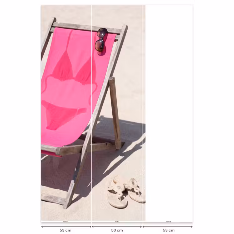 Strand - Ligstoel - Badkleding - Zomer - Roze Behang Vlies klein -USP_banen