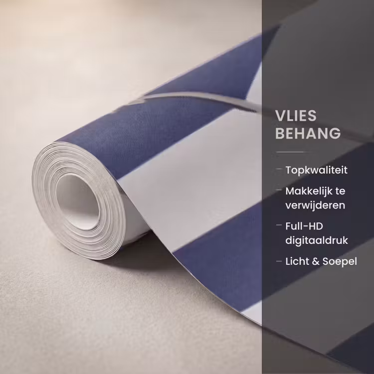 Strand - Ligstoel - Parasol - Zomer - Blauw Behang Vlies klein -USP_closeupNL