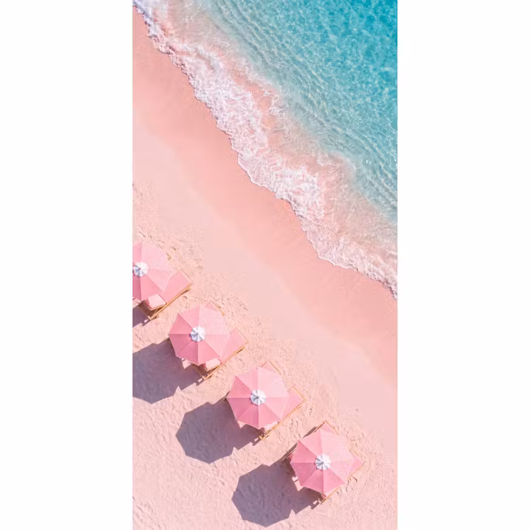 Strand - Roze zand - Zee - Zomer - Natuur Behang Vlies klein -3d_website