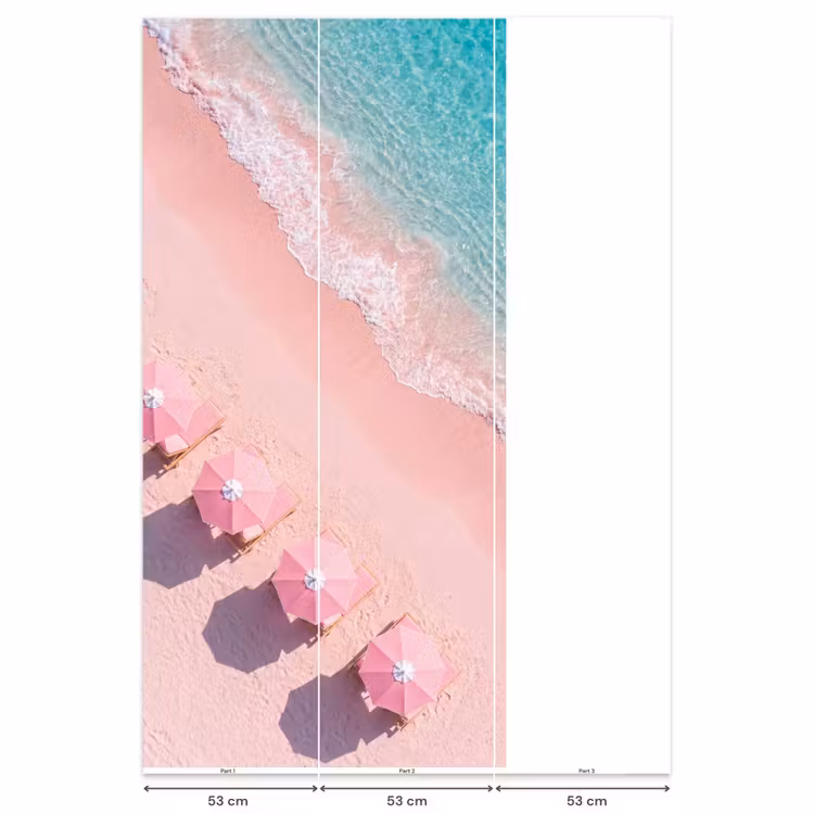 Strand - Roze zand - Zee - Zomer - Natuur Behang Vlies klein -USP_banen