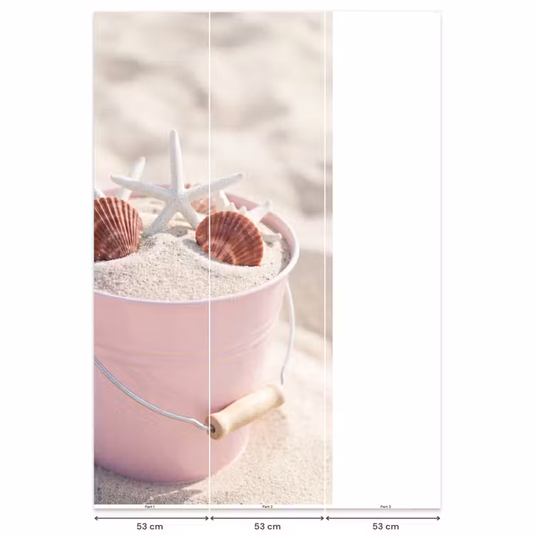 Strand - Schelpen - Zomer - Roze - Decoratie Behang Vlies klein -USP_banen