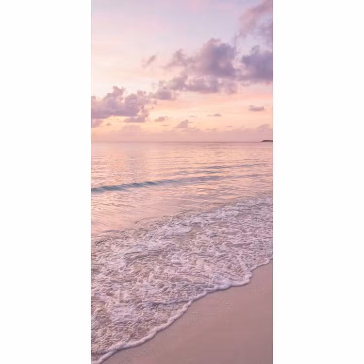 Strand - Zonsondergang - Natuur - Minimalistisch - Roze Behang Vlies klein -3d_website