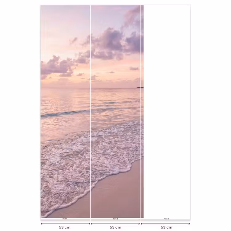 Strand - Zonsondergang - Natuur - Minimalistisch - Roze Behang Vlies klein -USP_banen