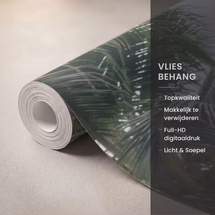 Surfboard - Palmbomen - Kleurrijk Behang Vlies klein -USP_closeupNL