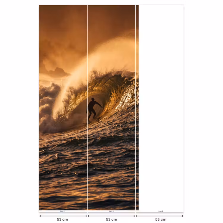 Surfer - Golf - Oceaan - Sport - Oranje Behang Vlies klein -USP_banen