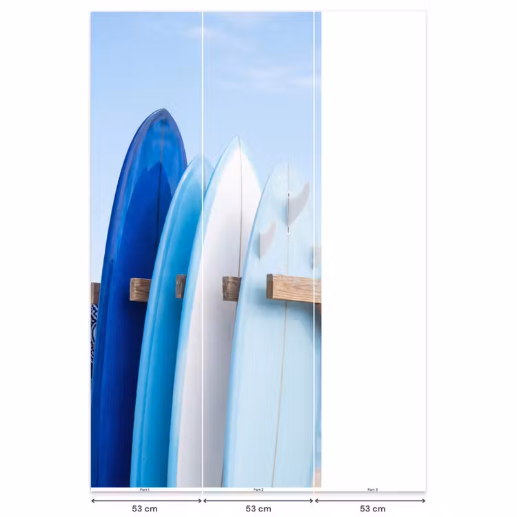 Surfplank - Strand - Zomer - Blauw - Water Behang Vlies klein -USP_banen
