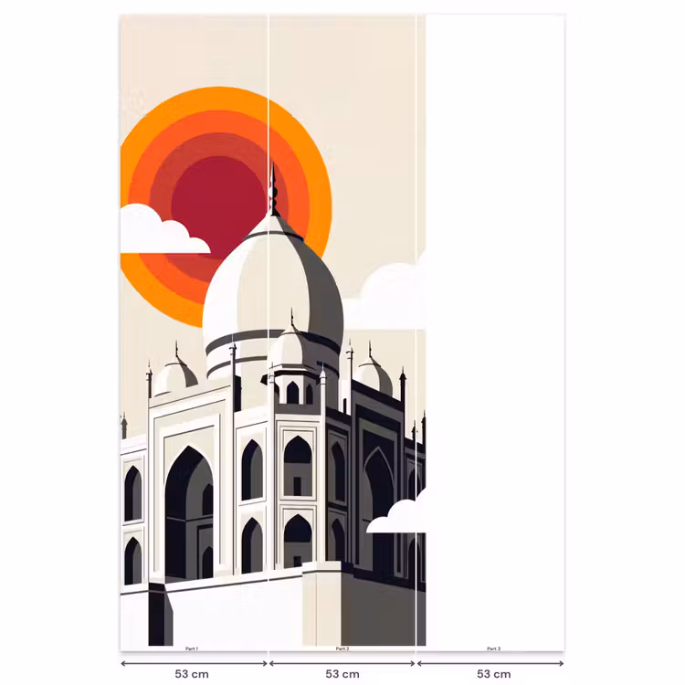 Taj Mahal - Zon - Koepel - Architectuur - India - Grafisch Behang Vlies klein -USP_banen