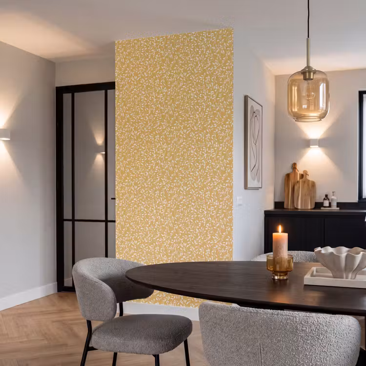 Takjes - Patroon - Oker Behang Vlies klein 1076 -sfeer3