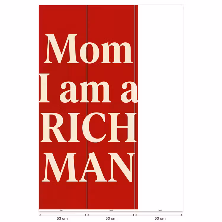 Tekst - Rijkdom - Motivatie - Rood - Modern Behang Vlies klein -USP_banen