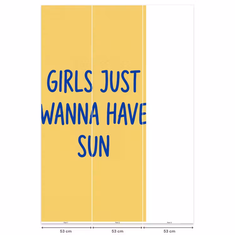 Tekst - Zon - Zomer - Modern - Geel Behang Vlies klein -USP_banen