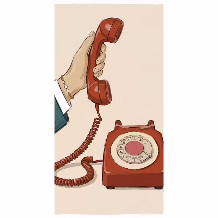 Telefoon - Hand - Vintage - Communicatie - Rood Behang Vlies klein -3d_website