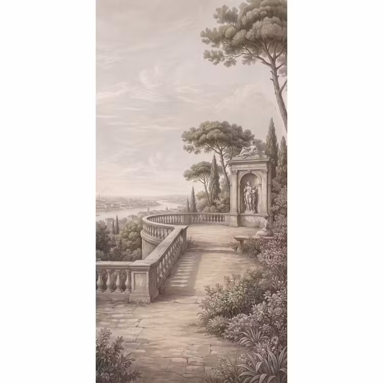 Terras - Stad - Uitzicht - Rivier Behang Vlies klein -3d_website