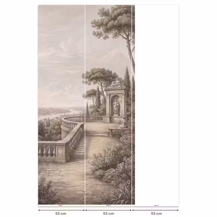 Terras - Stad - Uitzicht - Rivier Behang Vlies klein -USP_banen