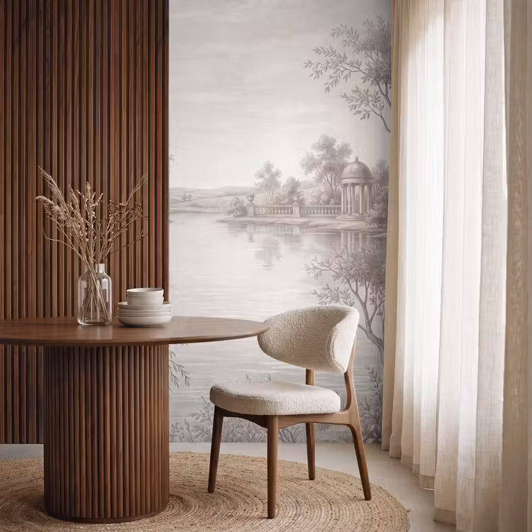 Terras - Water - Natuur - Landschap Behang Vlies klein -sfeer1