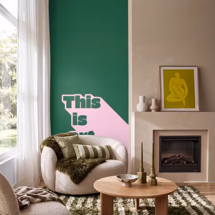 This is art - Schaduw - Roze Behang Vlies klein -sfeer2