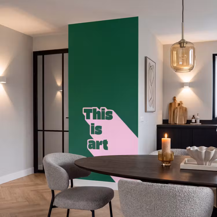 This is art - Schaduw - Roze Behang Vlies klein -sfeer3