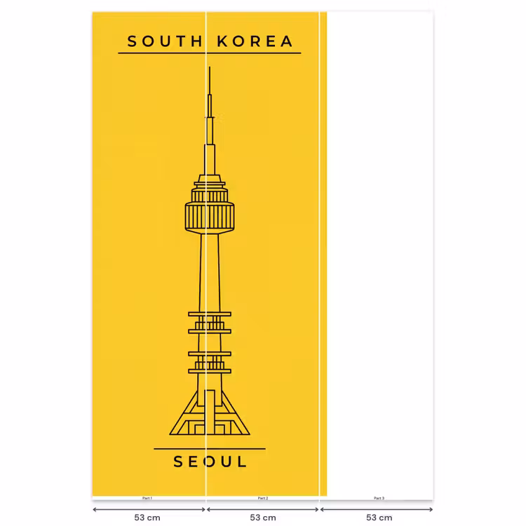 Toren - Seoul - Architectuur - Minimalistisch - Geel Behang Vlies klein -USP_banen