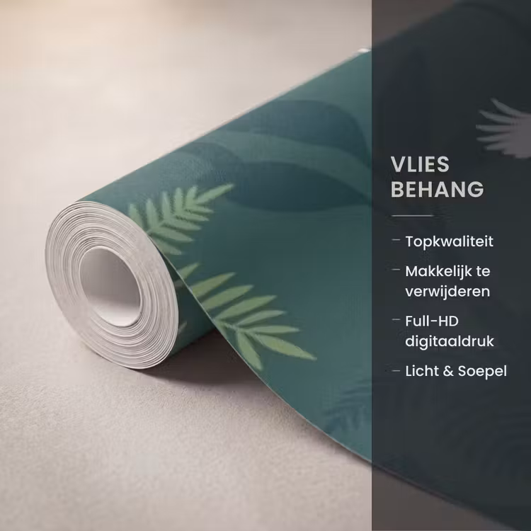 Tropisch - Jungle -  Groen Behang Vlies klein -USP_closeupNL