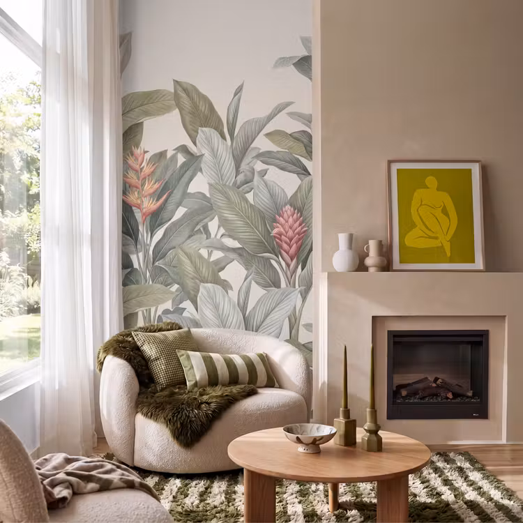 Tropisch - Planten - Modern - Groen Behang Vlies klein -sfeer2