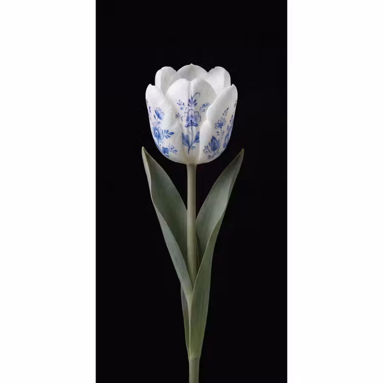 Tulp - Patroon - Blauw Behang Vlies klein -3d_website