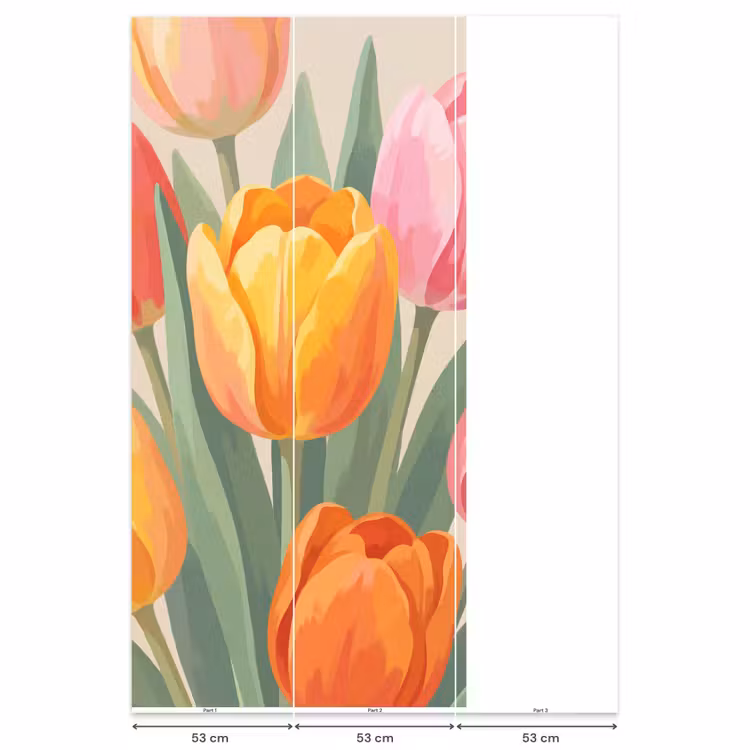 Tulpen - Abstract - Kleurrijk Behang Vlies klein -USP_banen