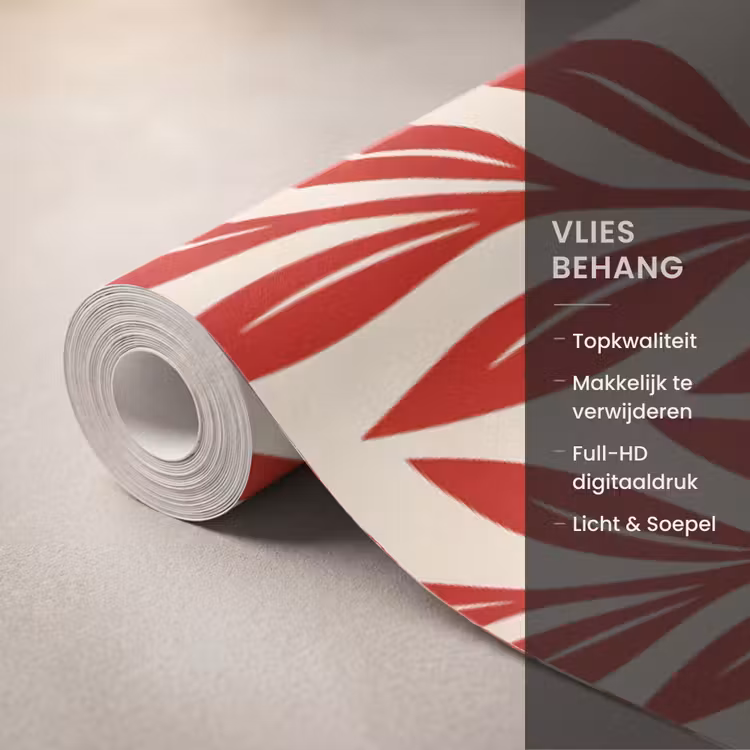 Vaas - Planten - Decoratie - Abstract - Rood Behang Vlies klein -USP_closeupNL