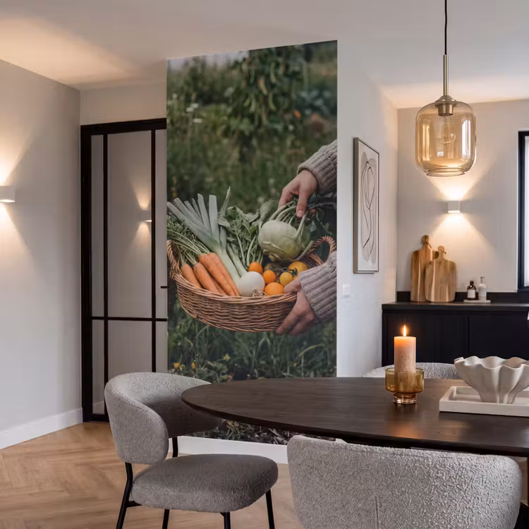 Veld - Groenten - Biologisch - Oogst Behang Vlies klein -sfeer3