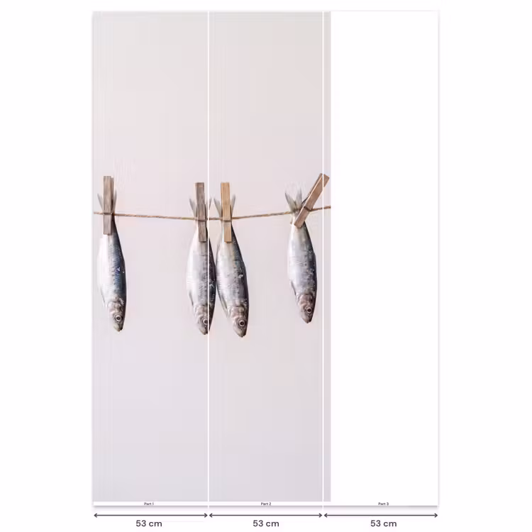 Behang - Vis - Hangend - Eten - Vis - Hangend - Eten Behang Vlies klein