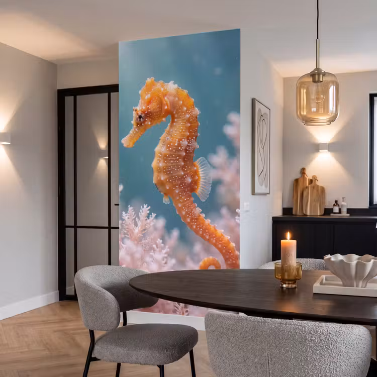 Vis - Koraal - Oceaan - Macro - Oranje Behang Vlies klein -sfeer3