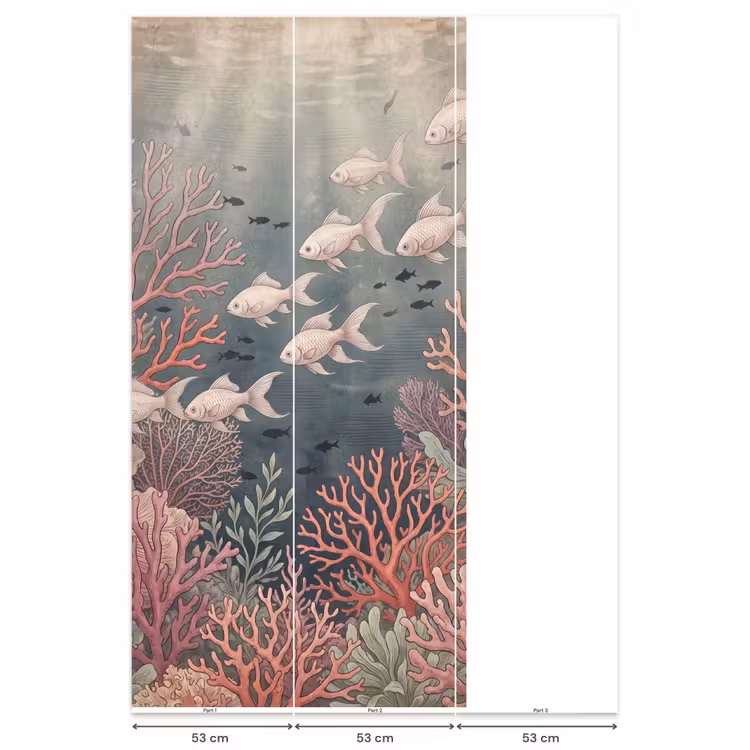 Vis - Koraal - Onderwater - Illustratie - Vintage Behang Vlies klein -USP_banen