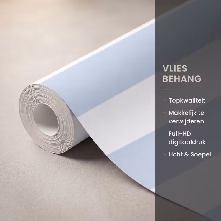 Vis - Oceaan - Illustratie - Blauw - Strepen Behang Vlies klein -USP_closeupNL