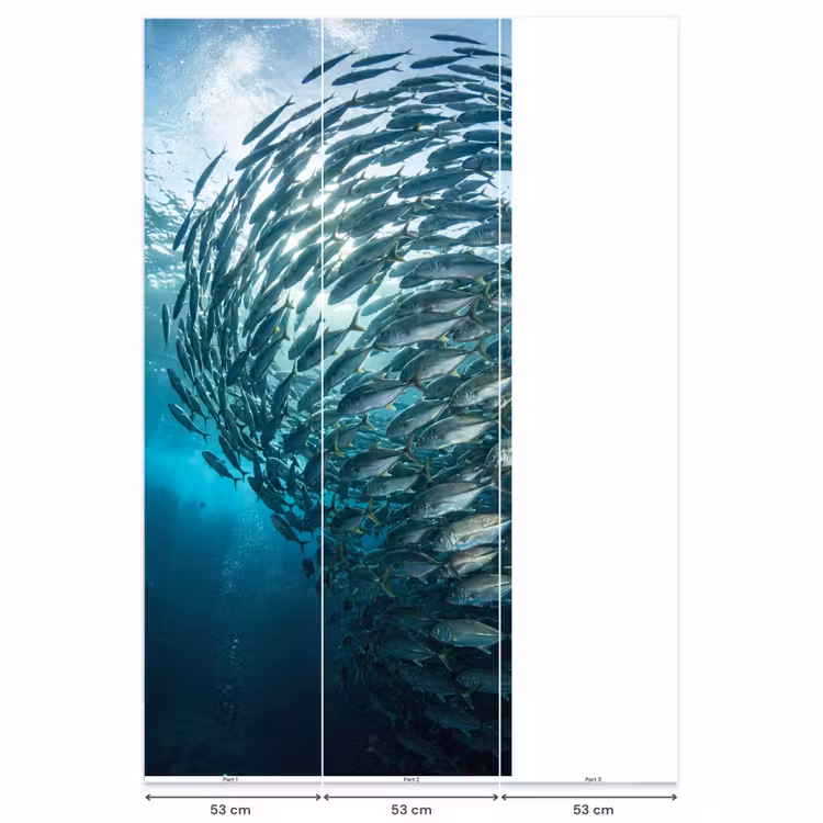 Vis - School - Oceaan - Natuur - Blauw Behang Vlies klein -USP_banen