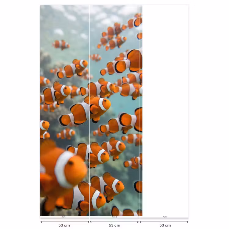 Vis - School - Onderwater - Dieren - Oranje Behang Vlies klein -USP_banen