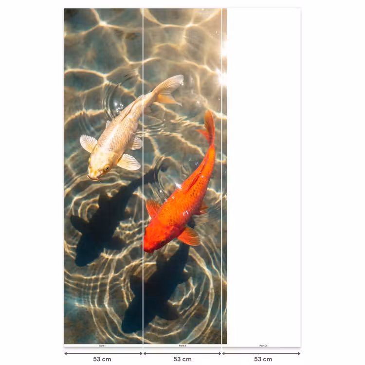 Vis - Water - Dieren - Oranje - Goud Behang Vlies klein -USP_banen