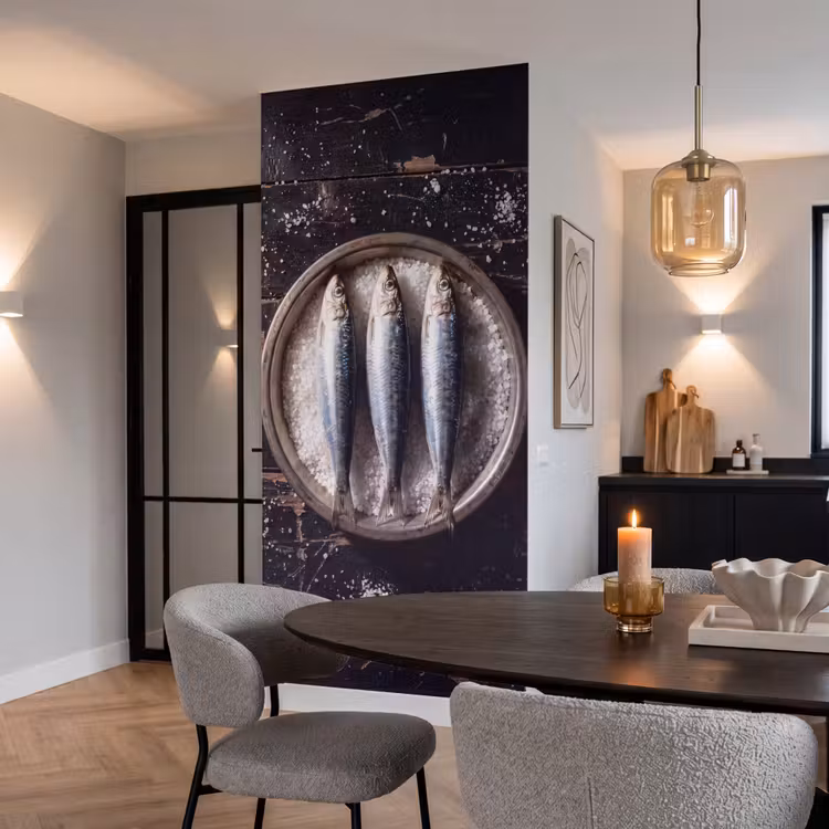 Behang - Vis - Zout - Eten - Vis - Zout - Eten Behang Vlies klein